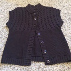 Style & Co chocolate brown sweater vest cardigan